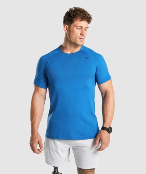 Men's Gymshark Apex Perform T-Shirts Blue | NZ 9ZXLNU